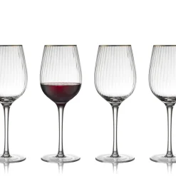 New Lyngby Glas Palermo Gold Rødvinsglas 4 stk. Klar