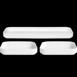 Clearance Pillivuyt Plissé Fadsæt rektangulært 3 dele Hvid