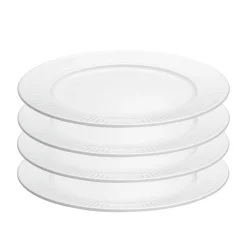 New Pillivuyt Plissé Tallerken flad 4 stk. Hvid