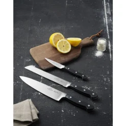 New Lion Sabatier International Pluton Knivsæt 3 dele Stål/Sort