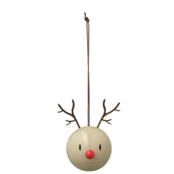 New Hoptimist Reindeer Bumble Juleophæng 2 stk. Latte
