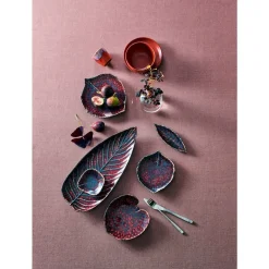 New Costa Nova Riviera Miniskål blad Granatr&oslash;d/sort nistret