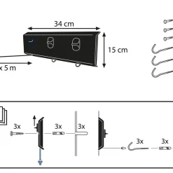 Online Leifheit Rollfix Triple 150 Longline Vægmonteret tørrestativ Hvid