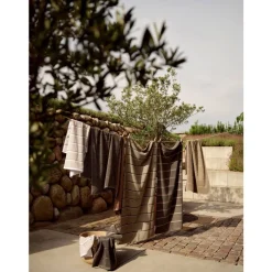 Best Zone Denmark Sauna Badehåndklæde White/Soft Grey/Eucalyptus