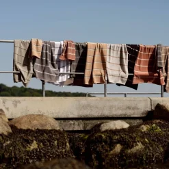 Hot Zone Denmark Sauna Badehåndklæde Olive Green/Taupe/Blue Fog