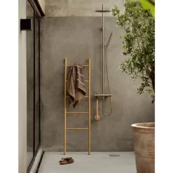 Discount Zone Denmark Sauna Badehåndklæde Taupe/Camel/Sky Blue