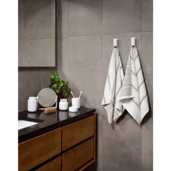 New Zone Denmark Sauna Håndklæde White/Soft Grey/Eucalyptus