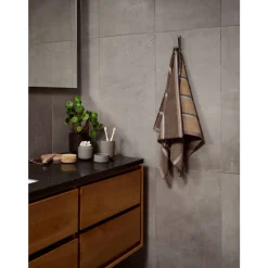 Discount Zone Denmark Sauna Håndklæde Taupe/Camel/Sky Blue