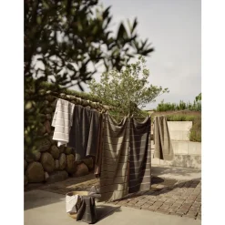 Outlet Zone Denmark Sauna Håndklæde Olive Green/Taupe/Blue Fog