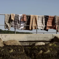 Discount Zone Denmark Sauna Håndklæde Black/Soft Grey/Camel