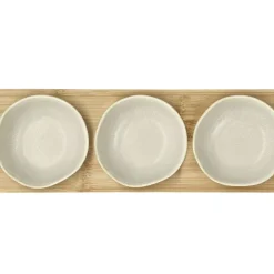 Hot Villa Collection Shoku Bambusbakke med 3 skåle Soft Beige