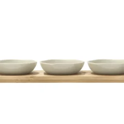 Hot Villa Collection Shoku Bambusbakke med 3 skåle Soft Beige