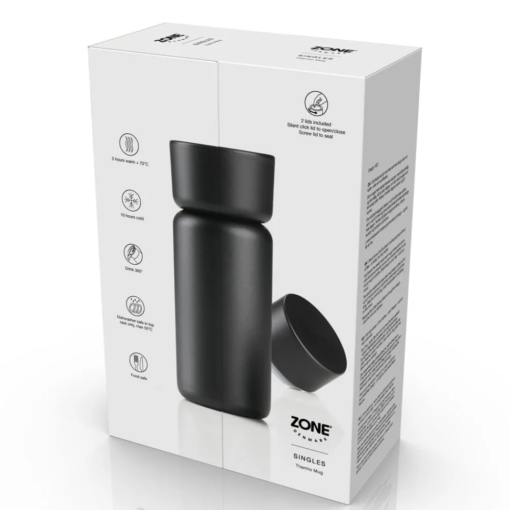 New Zone Denmark Singles Termokop med to låg Black