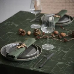 Best Södahl Star Damask Juledug Forest green