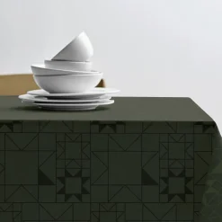 Best Södahl Star Damask Juledug Forest green