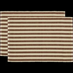 Online Södahl Statement Stripe Dækkeserviet 2 stk. Coffee brown