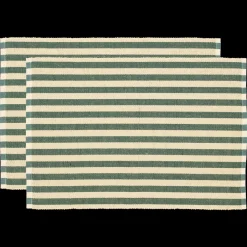 Clearance Södahl Statement Stripe Dækkeserviet 2 stk. Green