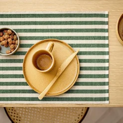 Clearance Södahl Statement Stripe Dækkeserviet 2 stk. Green