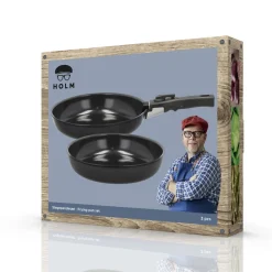 HOLM Stegepandesæt aftagel. håndtag Sort
