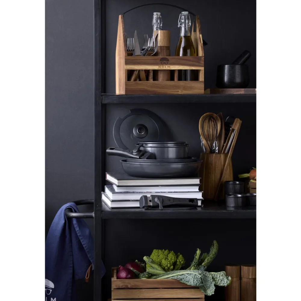 HOLM Stegepandesæt aftagel. håndtag Sort