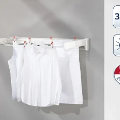 Hot Leifheit Telegant 36 Protect Plus Vægmonteret tørrestativ Hvid