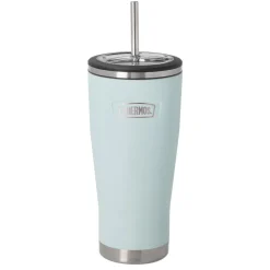 Hot Thermos Termokrus med sugerør Lyseblå