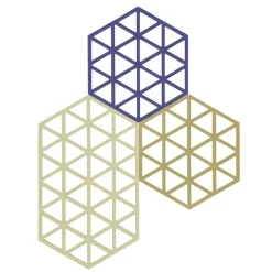 Discount Zone Denmark Triangles Bordskåner 3 stk. Khaki/Warm sand/Indigo