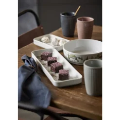 Hot Pillivuyt Vinter Plissé Fad rektangulært Hvid